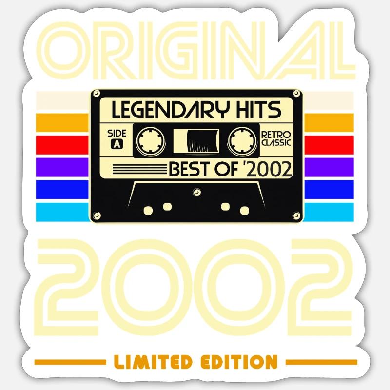 Original 2002 Cassette Retro - Sticker size S (10 x 10 cm) - white matte