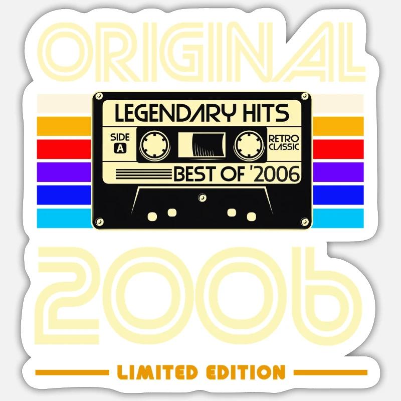 Originale Retro-Kassette von 2006 - Sticker Größe S (10 x 10 cm) - Mattweiß