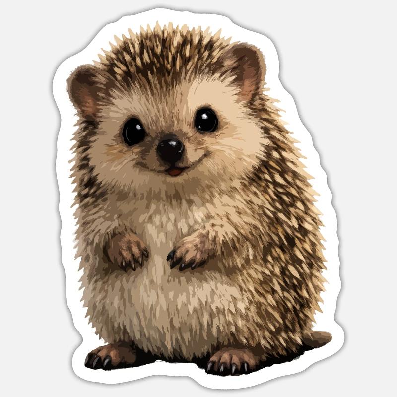 Small Hedgehog Stuffy Coat - Sticker size S (10 x 10 cm) - white matte