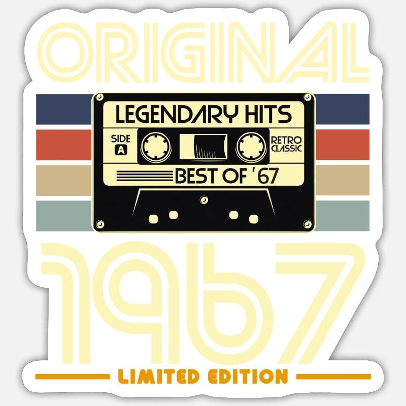 Original 1967 Cassette Retro Edition - Sticker taille S (10 x 10 cm) - blanc mat