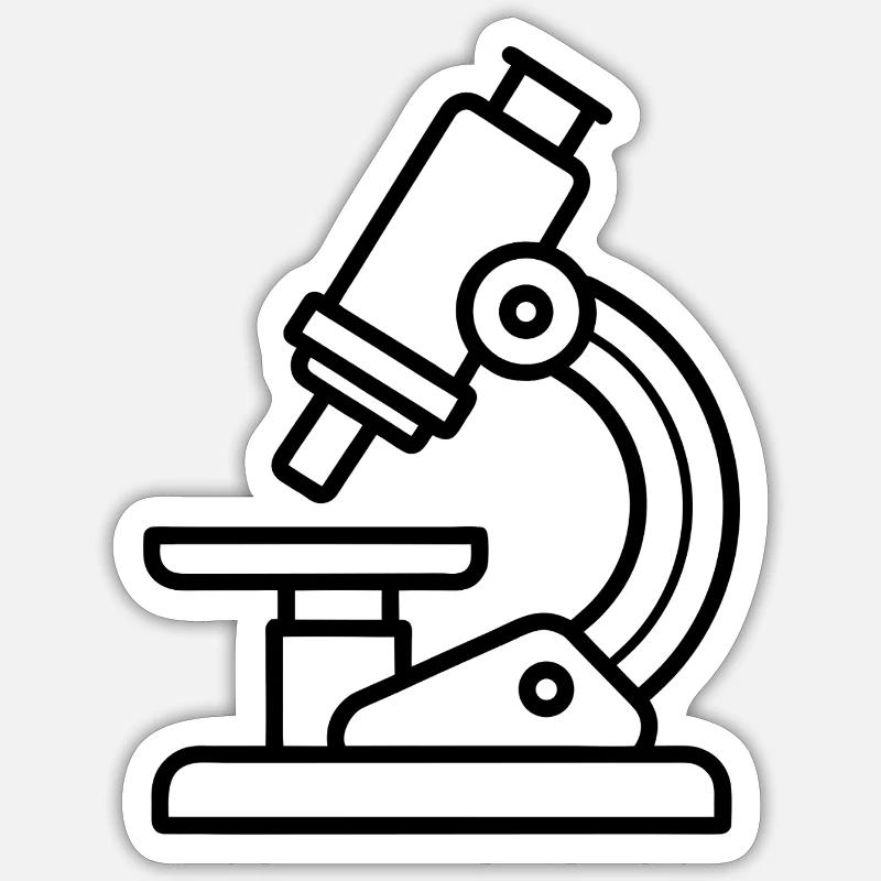 Microscope - Sticker size S (10 x 10 cm) - white matte