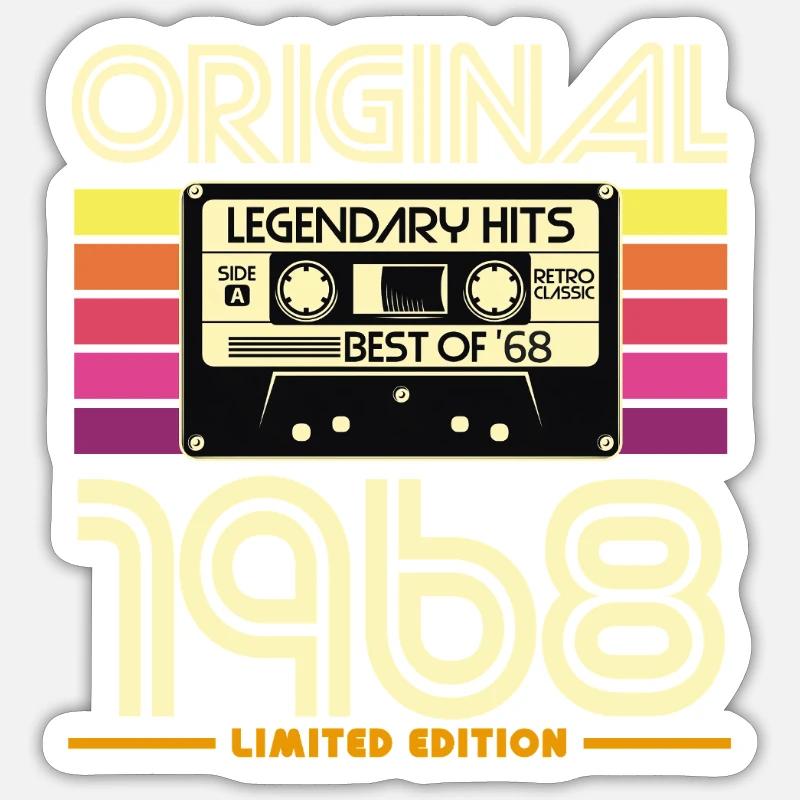 Original 1968 édition limitée - Sticker taille S (10 x 10 cm) - blanc mat