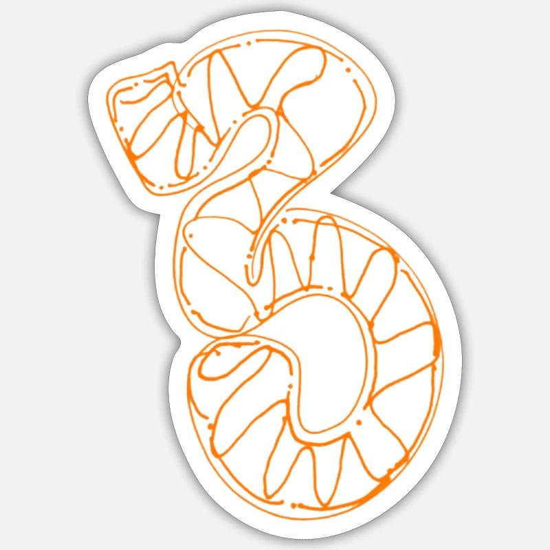 Orange 3 Graffiti Style - Sticker taille S (10 x 10 cm) - blanc mat