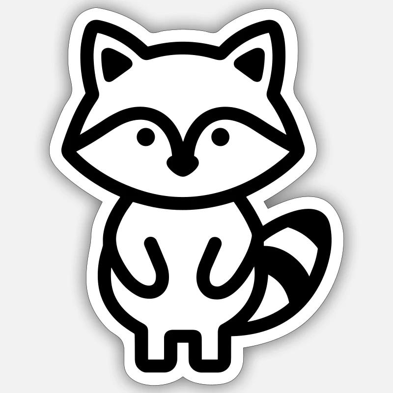 Waschbär - Sticker Größe S (10 x 10 cm) - Mattweiß