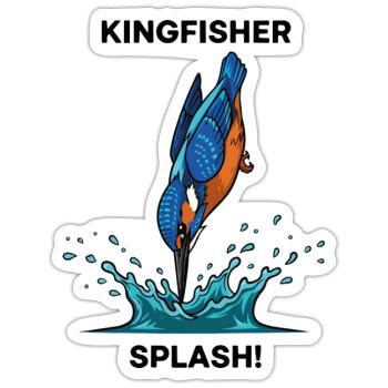 Kingfisher Splash Kingfisher River - Sticker Größe S (10 x 10 cm) - Mattweiß - Vorne