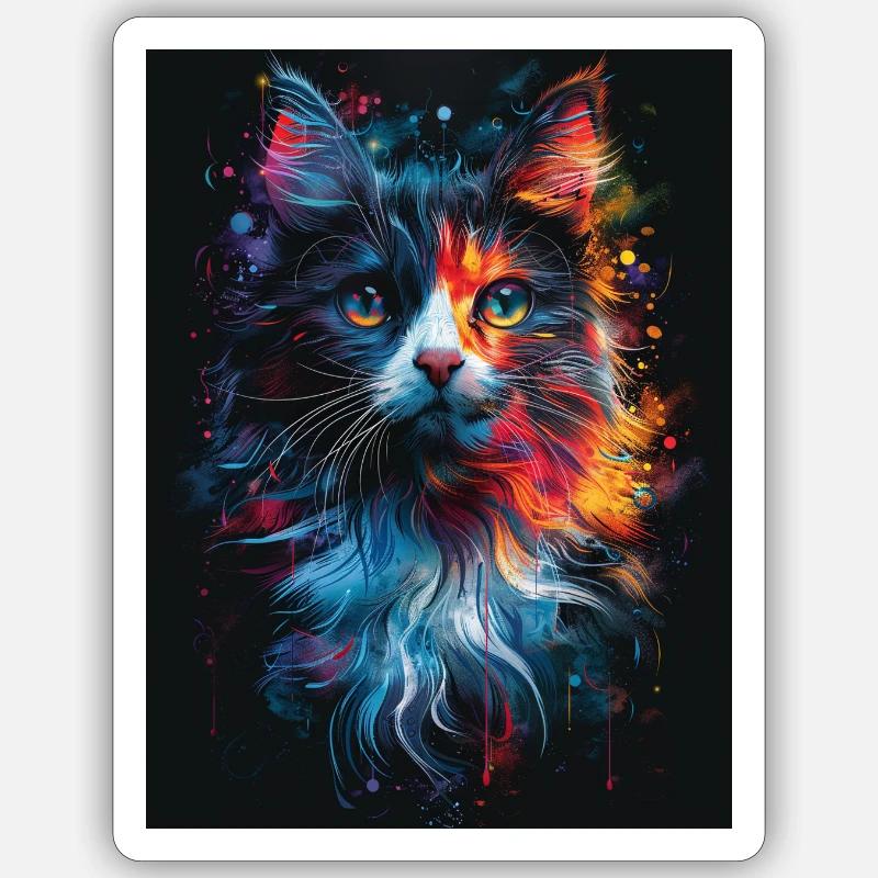 Cat_01 - Sticker Größe S (10 x 10 cm) - Mattweiß
