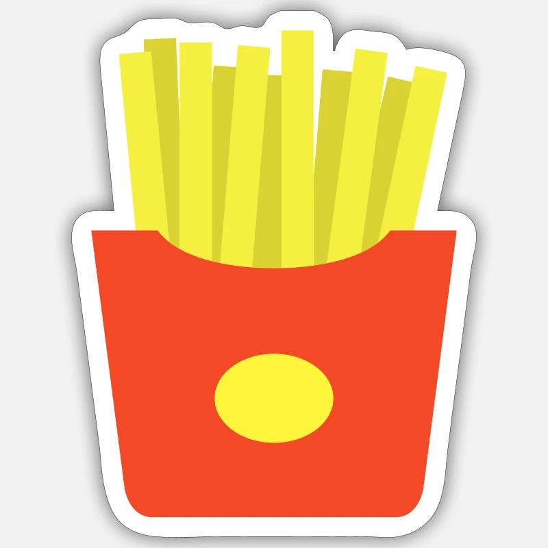 Frites - Sticker taille S (10 x 10 cm) - blanc mat