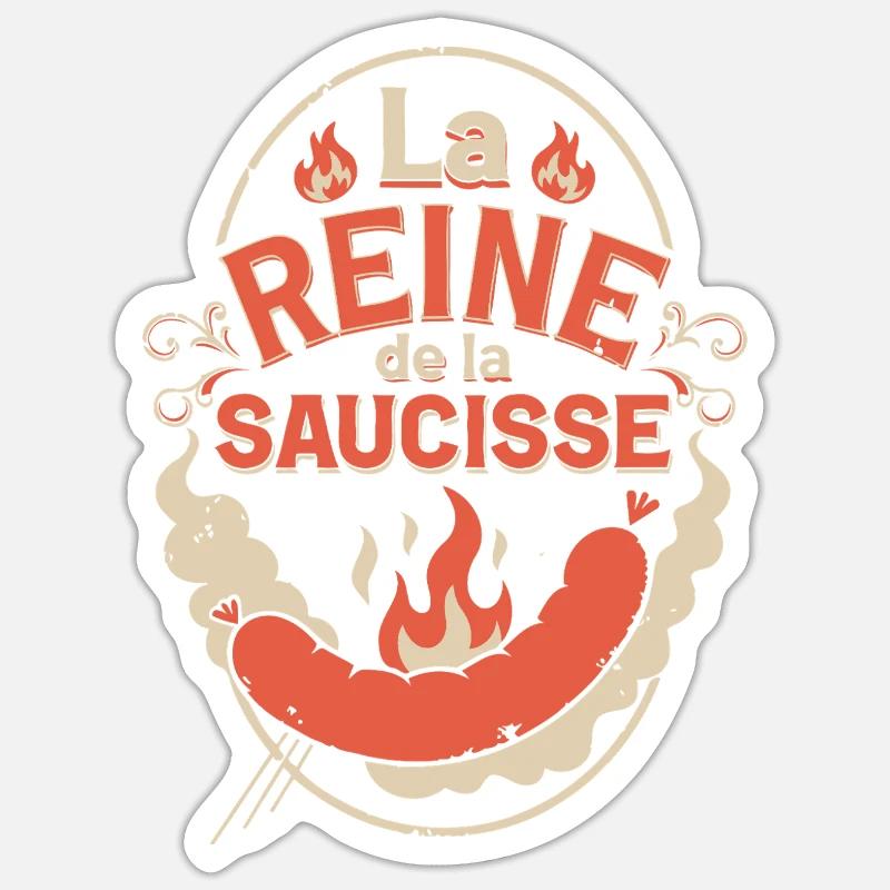 Reine de la Saucisse - Sticker taille S (10 x 10 cm) - blanc mat
