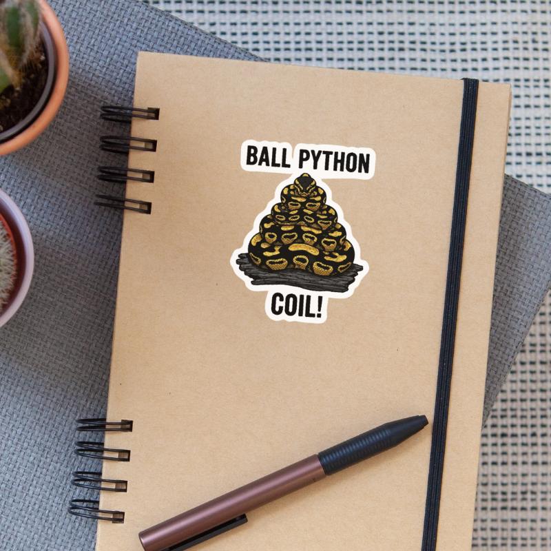 Python Royal Ball Python Coil Reptile Pyramide Sticker taille S (10 x 10 cm)