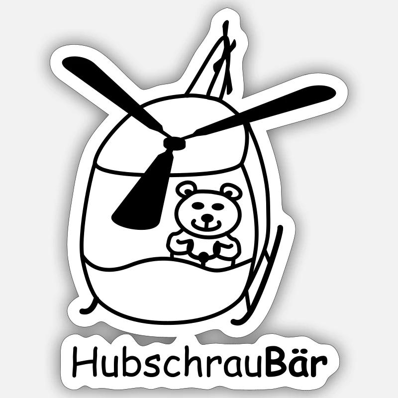 Hubschrau-Baer - Sticker Größe S (10 x 10 cm) - Mattweiß