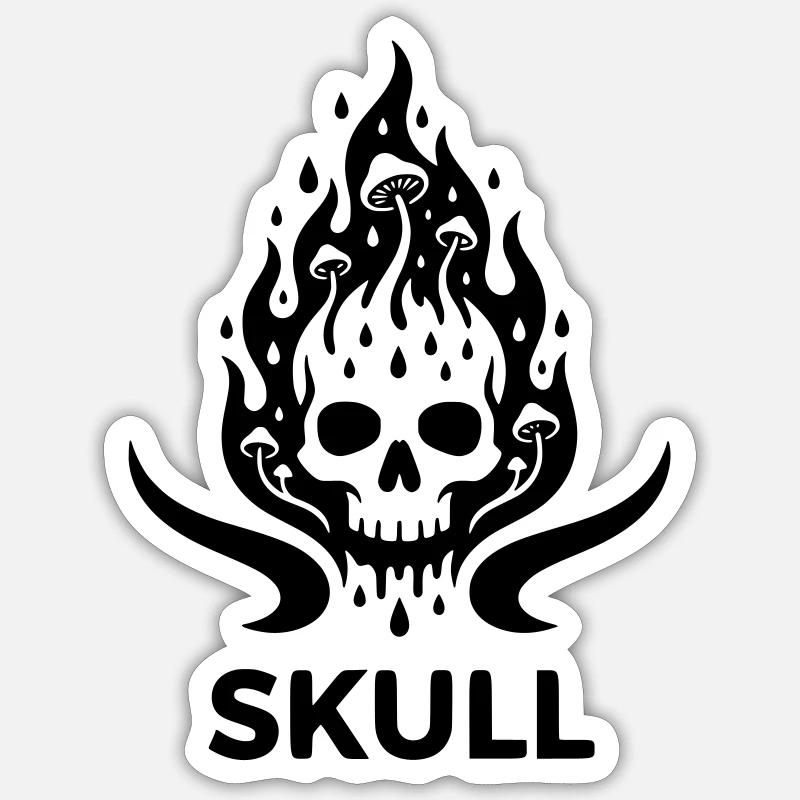 Skull - Sticker taille S (10 x 10 cm) - blanc mat