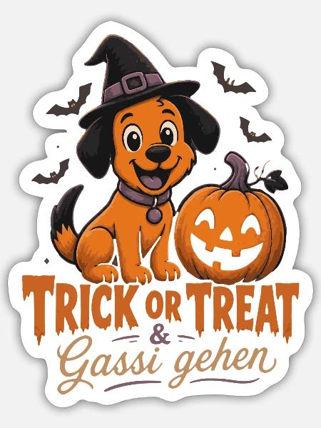 Halloween Kürbis-Gang - Sticker Größe S (10 x 10 cm) - Mattweiß