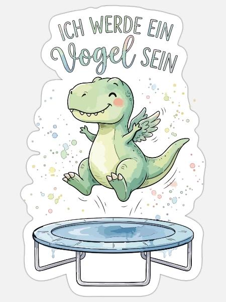 Wissenschaft T-Rex Evolution Ich werde ein Vogel - Sticker Größe S (10 x 10 cm) - Mattweiß