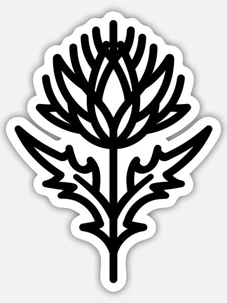 Distelblüte - Sticker Größe S (10 x 10 cm) - Mattweiß