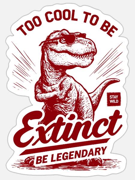 Extinct – Be Legendary - Sticker Größe S (10 x 10 cm) - Mattweiß
