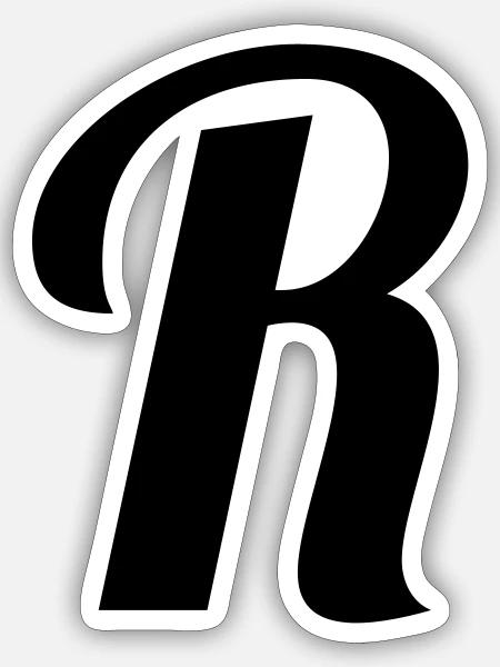 R_buchstabe - Sticker Größe S (10 x 10 cm) - Mattweiß