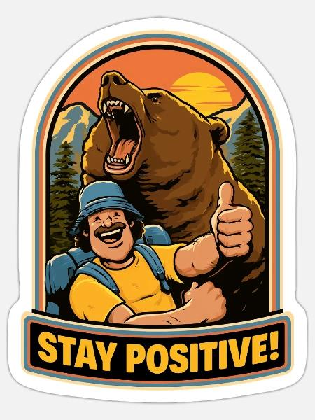 Stay positive.... - Sticker Größe S (10 x 10 cm) - Mattweiß