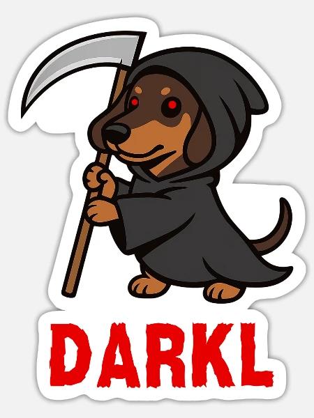 DARKL - Sticker Größe S (10 x 10 cm) - Mattweiß
