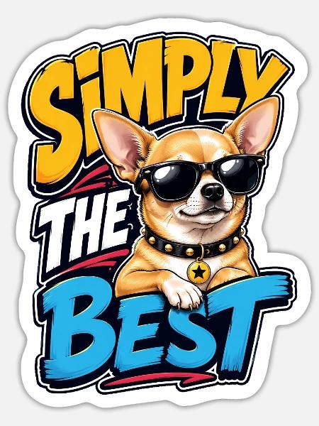 Chihuahua - Sticker Größe S (10 x 10 cm) - Mattweiß