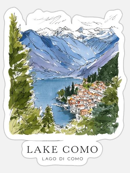 Comer See - Sticker Größe S (10 x 10 cm) - Mattweiß
