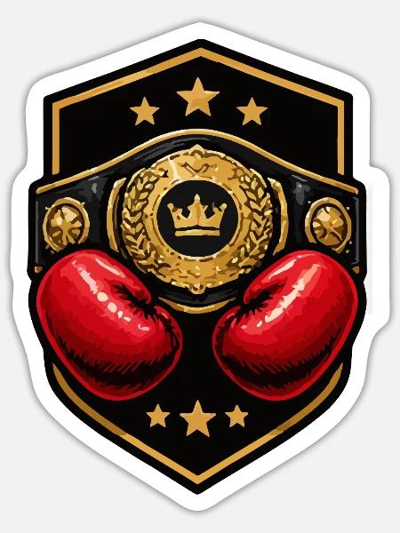 Königskämpfer Shield Boxen - Sticker Größe S (10 x 10 cm) - Mattweiß