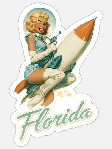 Retro Florida - Sticker Größe S (10 x 10 cm) - Mattweiß