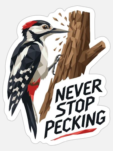Never Stop Picking – Schwarzer Text - Sticker Größe S (10 x 10 cm) - Mattweiß
