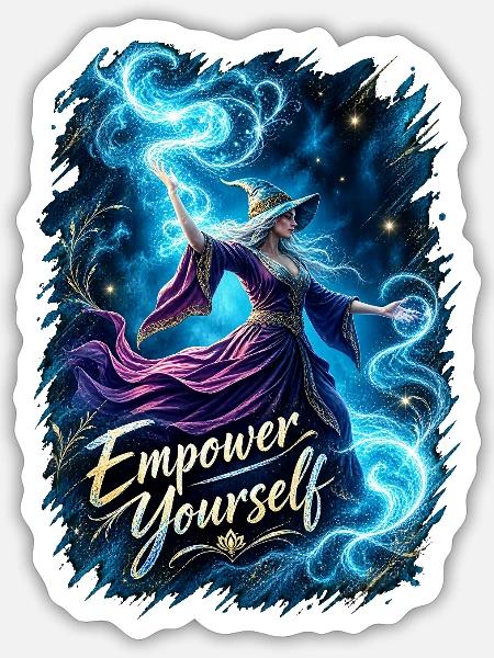 Empower Yourself – Zaubernde Kraft - Sticker Größe S (10 x 10 cm) - Mattweiß