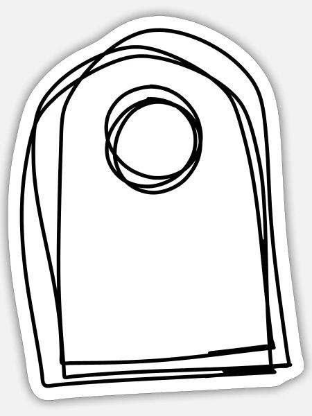 Flaschenanhänger handgezeichnet - Sticker Größe S (10 x 10 cm) - Mattweiß