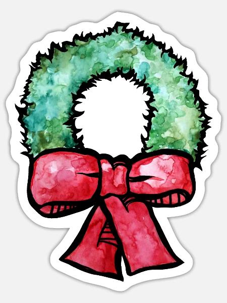 Grüne Afro-Krone mit roter Schleife - Sticker Größe S (10 x 10 cm) - Mattweiß