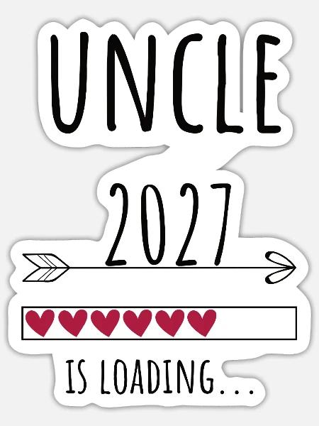 Pregnancy Announcement – Onkel 2027 Geschenk - Sticker Größe S (10 x 10 cm) - Mattweiß