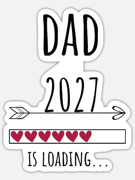Pregnancy Announcement – Papa 2027 Geschenk - Sticker Größe S (10 x 10 cm) - Mattweiß