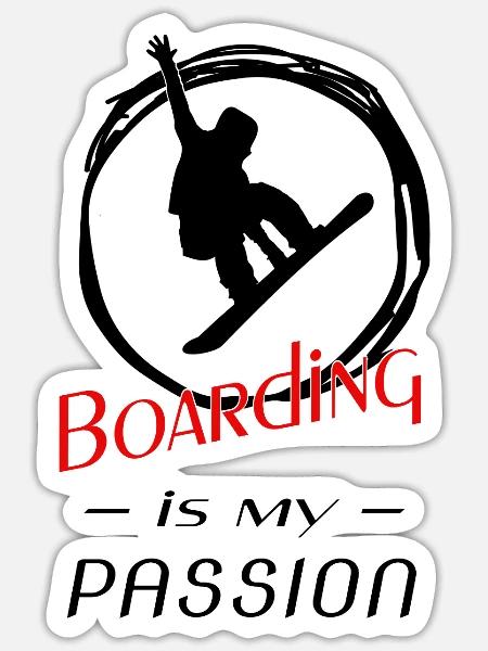 Boarding - Sticker Größe S (10 x 10 cm) - Mattweiß