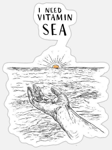 Vitamin Sea - Sticker Größe S (10 x 10 cm) - Mattweiß