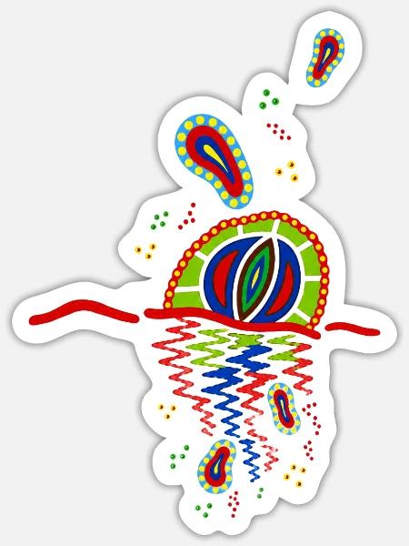 Udaya Netra - Sticker Größe S (10 x 10 cm) - Mattweiß