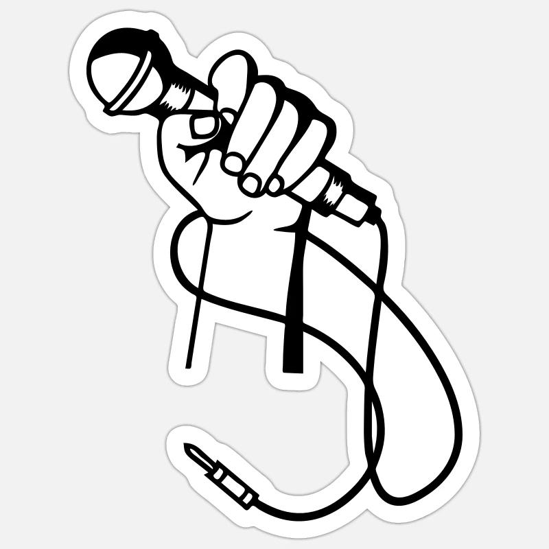 Micro Hand - Sticker taille S (10 x 10 cm) - blanc mat