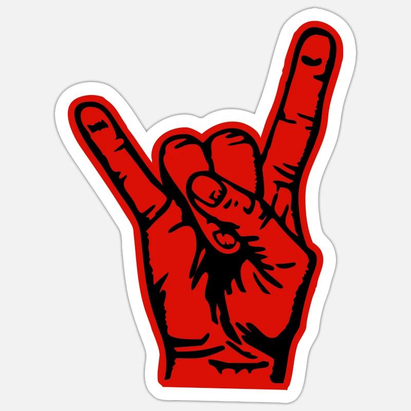 Rock on - Sticker taille S (10 x 10 cm) - blanc mat