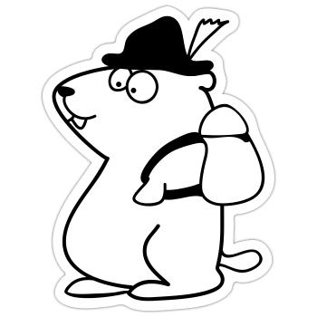 marmot - Sticker size S (10 x 10 cm) - white matte - Front