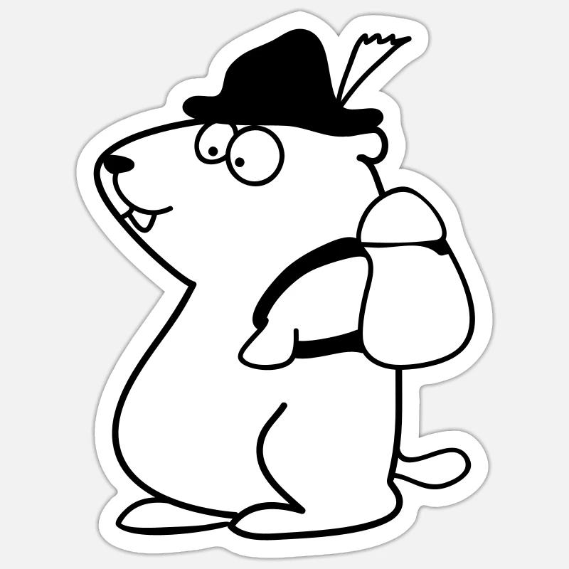 marmotte Sticker taille S (10 x 10 cm)