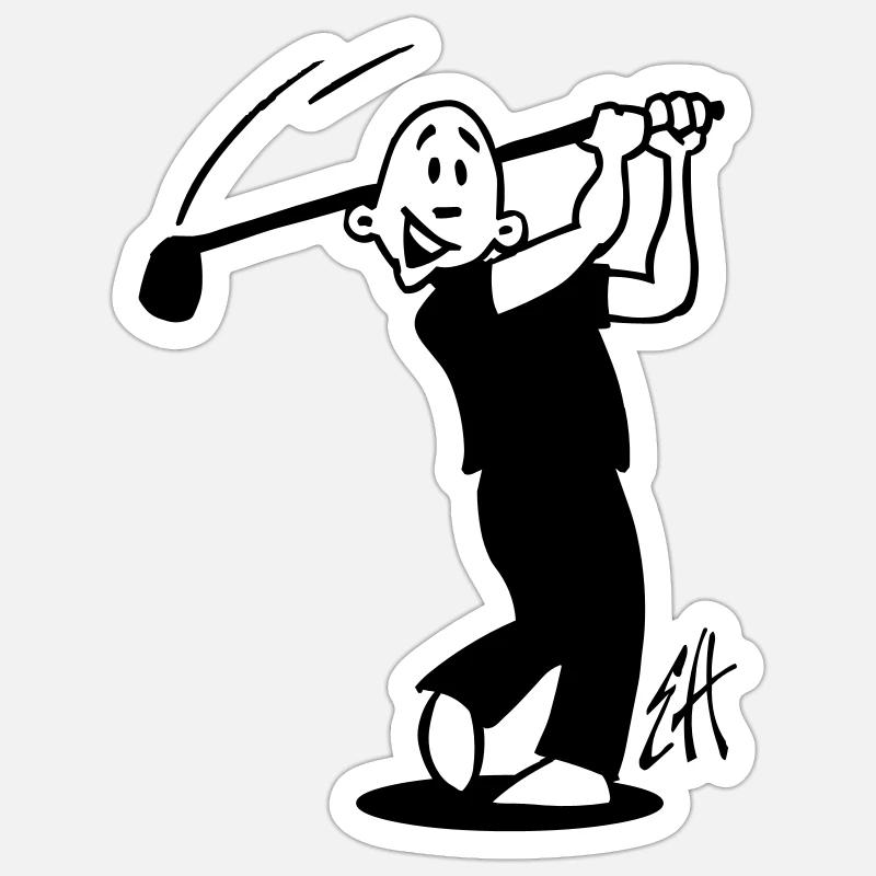 Golf - Sticker Größe S (10 x 10 cm) - Mattweiß