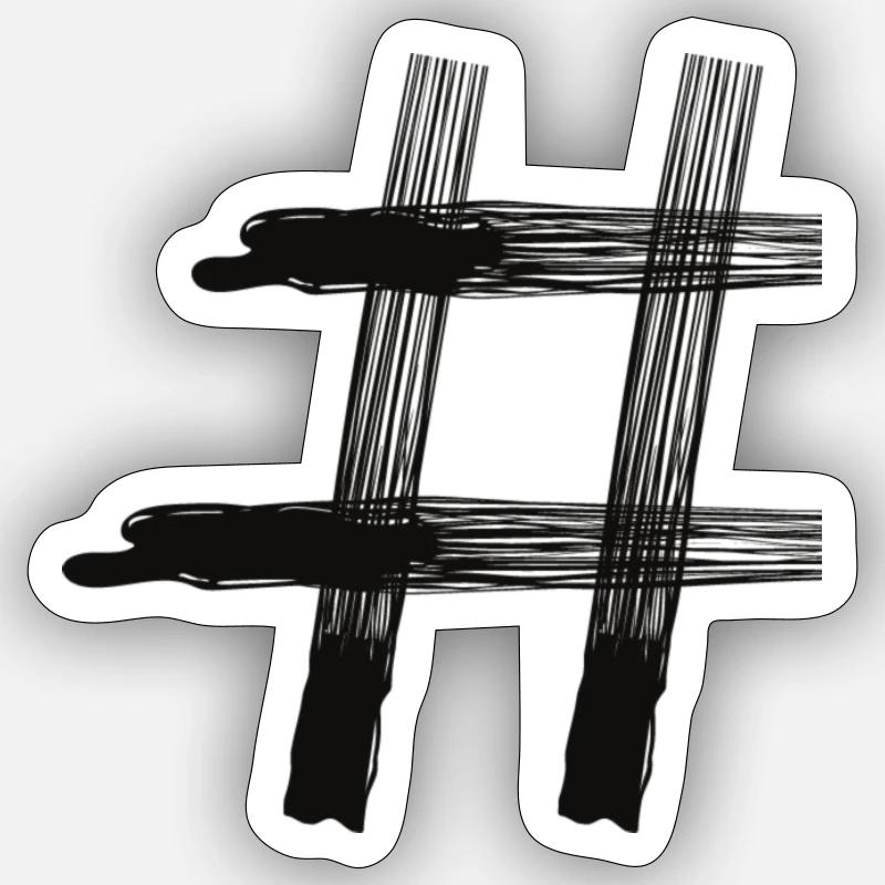 Hashtag Sticker taille S (10 x 10 cm)