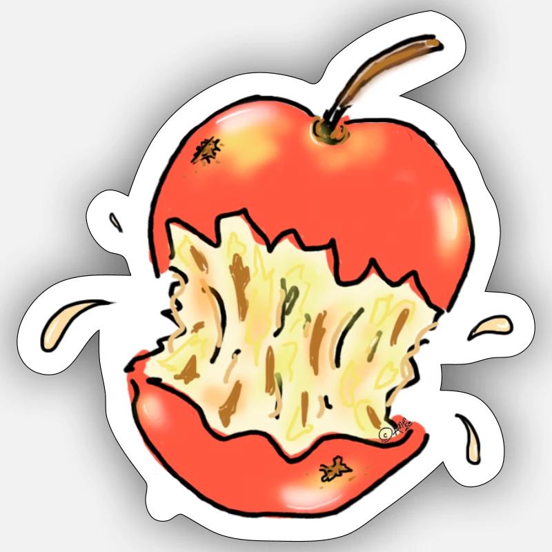 Apfel rot - Sticker Größe S (10 x 10 cm) - Mattweiß