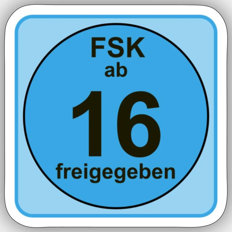 FSK 16 - Sticker size S (10 x 10 cm) - white matte