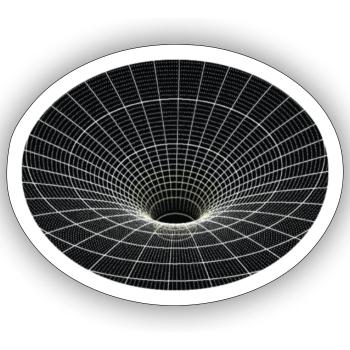 Trou de ver à grille vortex - Sticker taille S (10 x 10 cm) - blanc mat - Devant