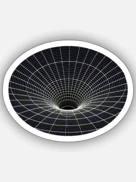 Vortex Grid Wormhole - Sticker size S (10 x 10 cm) - white matte