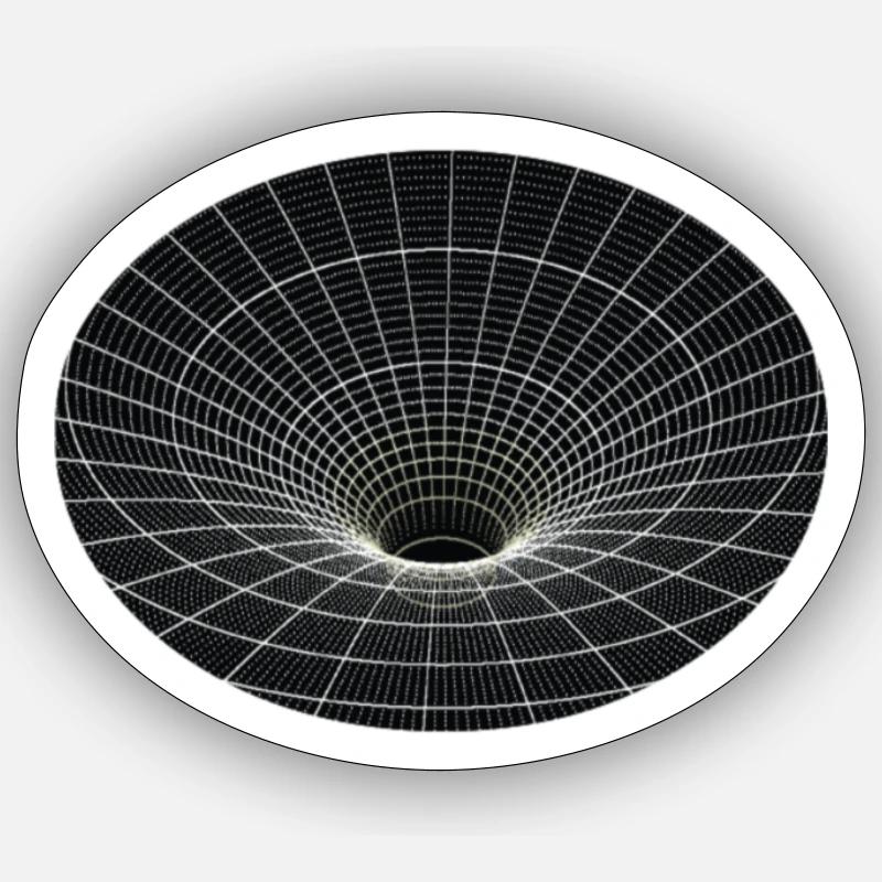 Vortex-Gitter Wurmloch - Sticker Größe S (10 x 10 cm) - Mattweiß