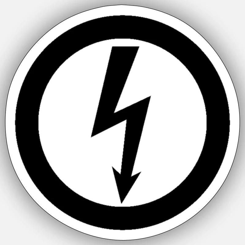 Elektrikerblitz Elektriker Bauarbeiter Techno - Sticker Größe S (10 x 10 cm) - Mattweiß