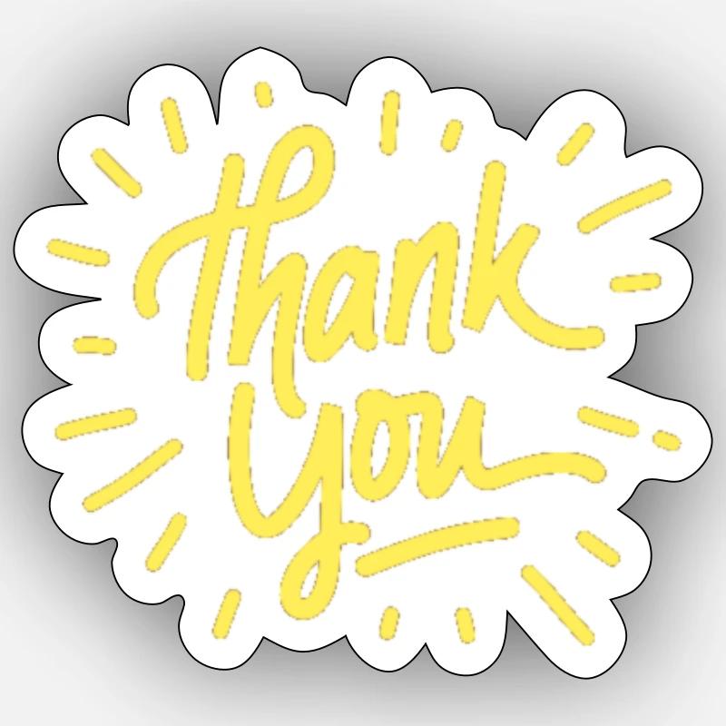 Merci Danke - Sticker taille S (10 x 10 cm) - blanc mat