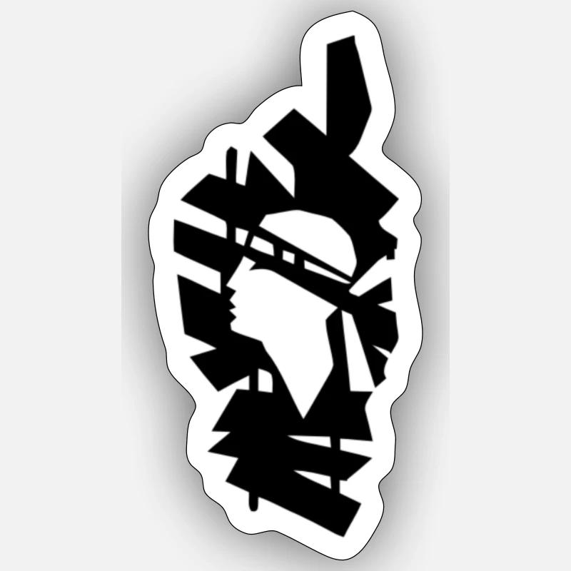 Korsischer Moorkopf - Sticker Größe S (10 x 10 cm) - Mattweiß