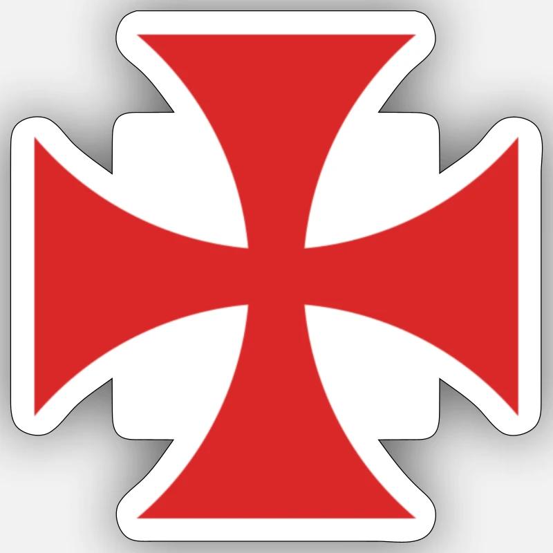 Templar Cross - Sticker size S (10 x 10 cm) - white matte